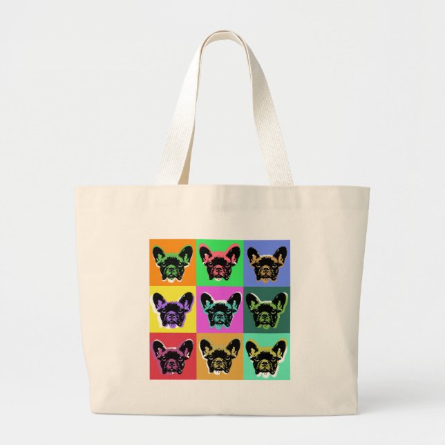 French bulldog large tote bag (Front)