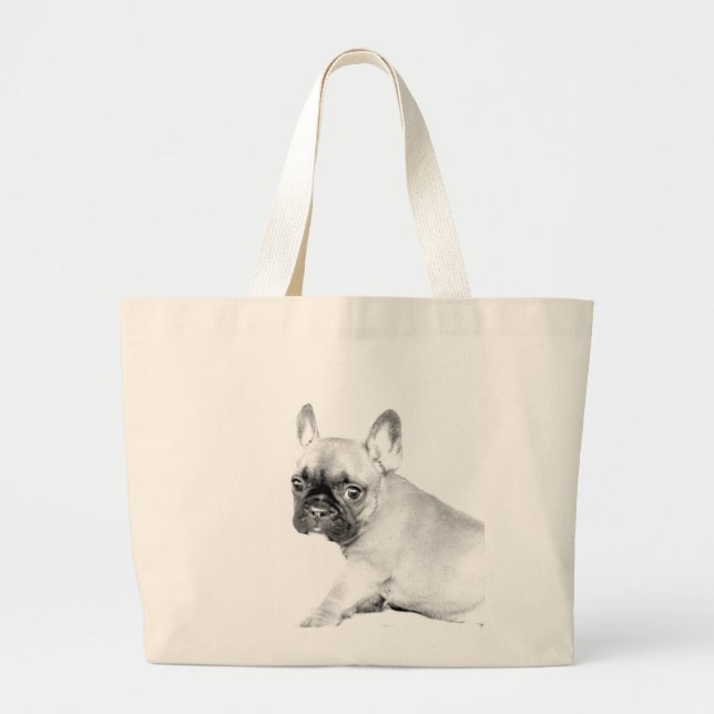 French Bulldog Large Tote Bag (Front)