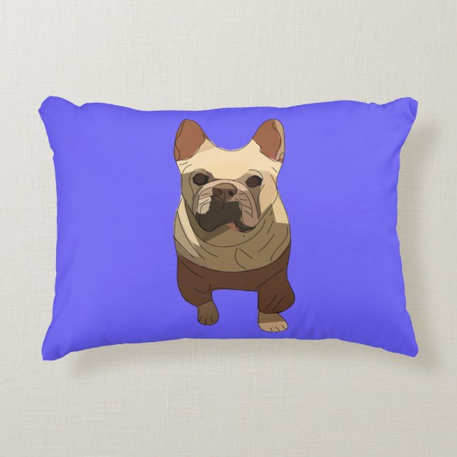 French Bulldog, Lavender Purple Accent Pillow (Front)