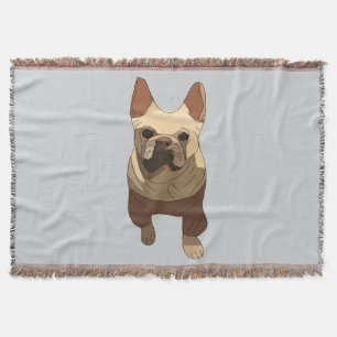 French Bulldog, Lavender Purple Throw Blanket