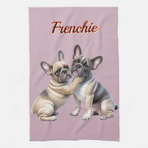French Bulldog Liebe französische Bulldogge Kitchen Towel