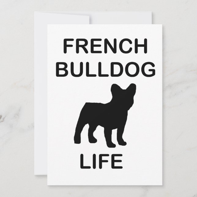 french bulldog life invitation (Front)