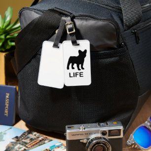 french bulldog life luggage tag