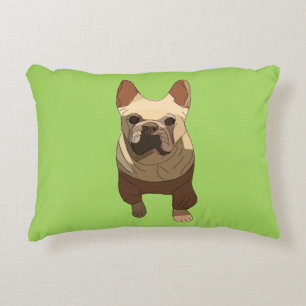French Bulldog, Lime Green Accent Pillow