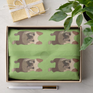 French Bulldog, Lime Green Tissue Paper