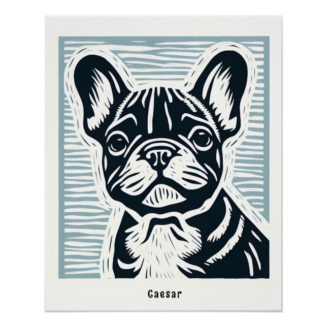 French bulldog linoryt poster (Front)