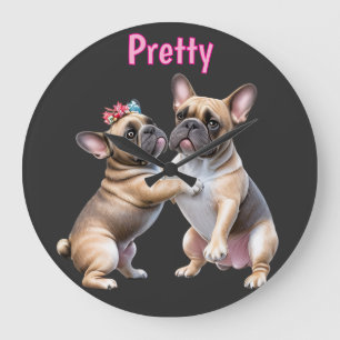 French Bulldog Love French Bulldog Large Clock