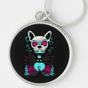 French Bulldog Love Halloween Pumpkin Gift Keychain