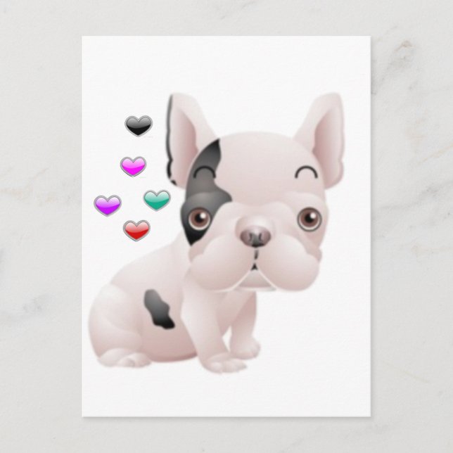 French Bulldog Love Postcard (Front)
