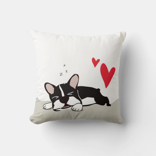 French Bulldog Love - Throw Pillow (Front)