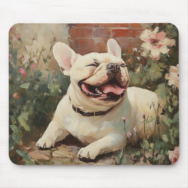 French Bulldog Lover Garden Mouse Pad (Front)