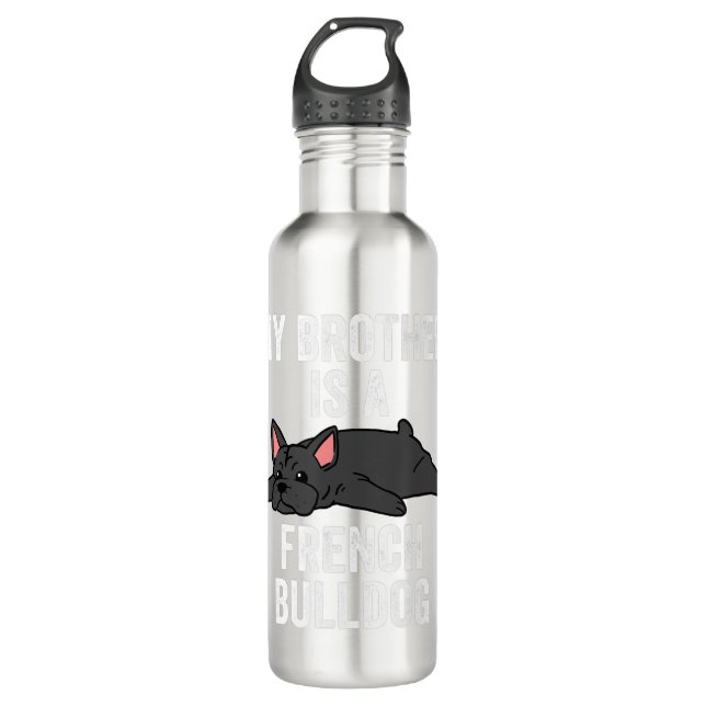 French Bulldog Lover Girl Water Bottle Gifts  (Front)