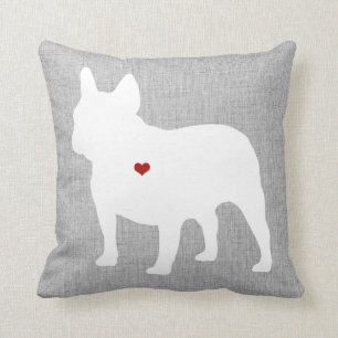 French Bulldog Lover Heart Pet Throw Pillow