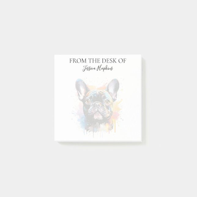 French Bulldog Lover Monogrammed Dog Post-it Notes (Front)