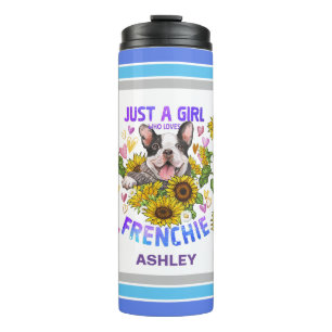 French Bulldog Lover Sunflower Trainer Floral Thermal Tumbler