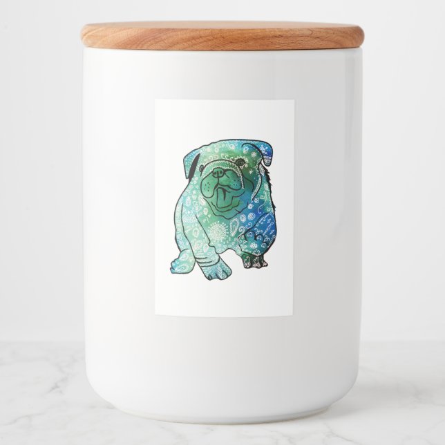 French Bulldog Mandala Art Custom Food Container Food Label (Front)