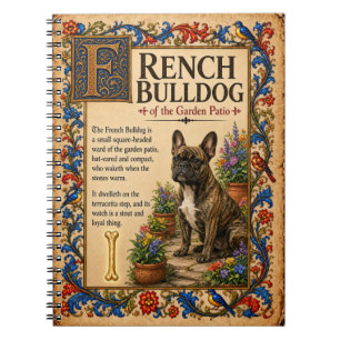 French Bulldog, Medieval Bestiary Art Notebook