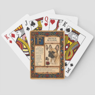 French Bulldog, Medieval Bestiary Art Playing Cards