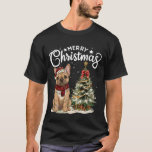 French Bulldog Merry Christmas Dog Santa Hat Tree  T-Shirt<br><div class="desc">French Bulldog Merry Christmas Dog Santa Hat Tree Lights</div>