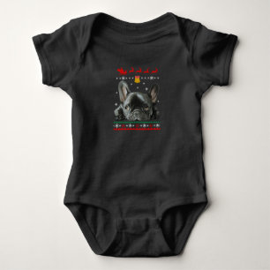 French Bulldog Merry Christmas With Frenchie Baby Bodysuit