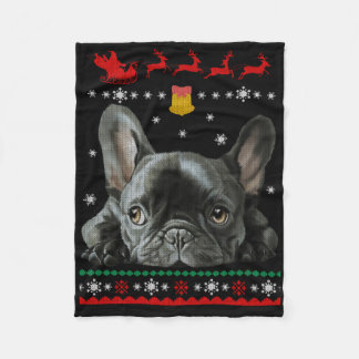 French Bulldog | Merry Christmas With Frenchie Fleece Blanket