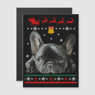 French Bulldog Merry Christmas With Frenchie Magnetic Invitation