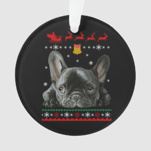 French Bulldog   Merry Christmas With Frenchie Ornament