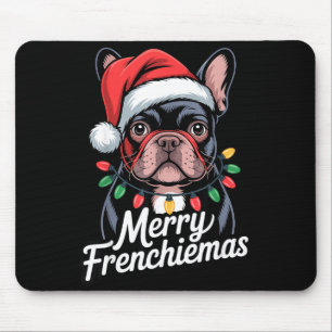 French Bulldog Merry Frenchiemas Santa Hat Christm Mouse Pad
