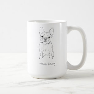 French Bulldog Minimalist Line Art - Front and Bac Coffee Mug