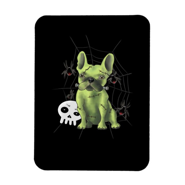 French Bulldog Miserable With Spider Gift Magnet (Vertical)