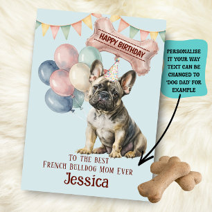 French BullDog Mom/Dad Birthday  Card
