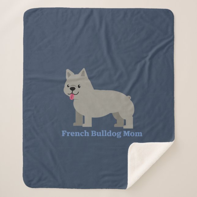 French Bulldog Mom Sherpa Blanket (Front)