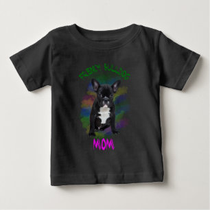 French Bulldog Mom Water Colour Oil Painting Art Baby T-Shirt