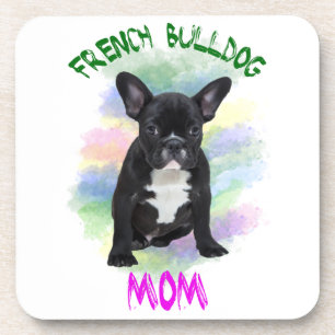 French Bulldog Mom Water Colour Oil Painting Art Coaster
