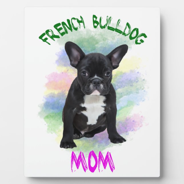 French Bulldog Mom Water Colour Oil Painting Art Plaque (Front)