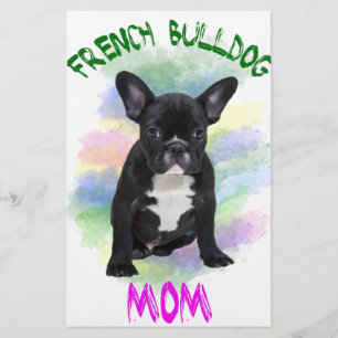 French Bulldog Mom Water Colour Oil Painting Art Stationery