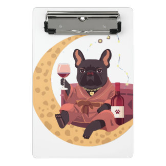 French Bulldog Mom Wine Night Mini Clipboard