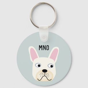 French Bulldog Monogram Keychain