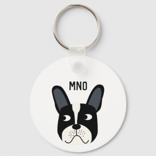 French Bulldog Monogram Keychain