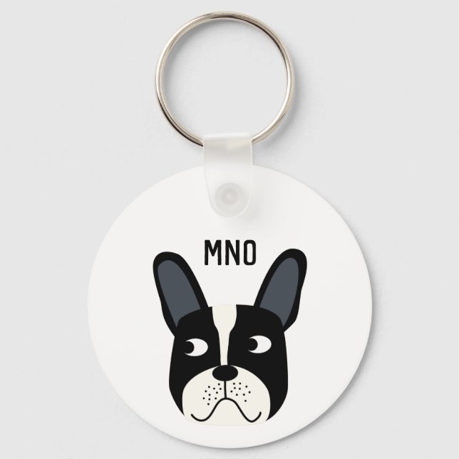 French Bulldog Monogram Keychain (Front)
