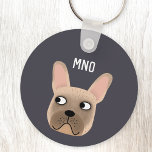 French Bulldog Monogram Keychain<br><div class="desc">A fun little Fawn French Bulldog or Frenchie. Great for dog lovers. Original art by Nic Squirrell. Change or remove the monogram initials to personalize.</div>