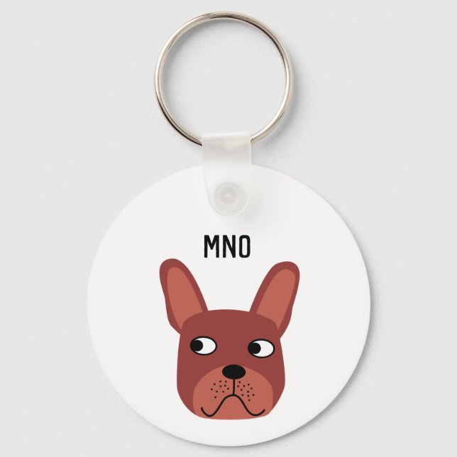 French Bulldog Monogram Keychain (Front)