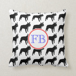 French Bulldog Monogram Throw Pillow