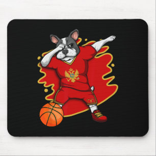 French Bulldog Montenegro Basketball Fan Jersey Mouse Pad