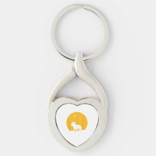 French Bulldog Moon Halloween Gift For Dog Lover Keychain