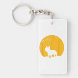 French Bulldog Moon Halloween Gift For Dog Lover Keychain
