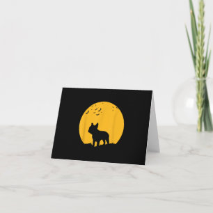 french bulldog moon halloween inspired design card