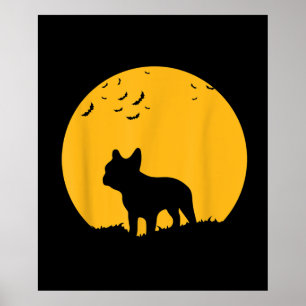 french bulldog moon halloween inspired design poster