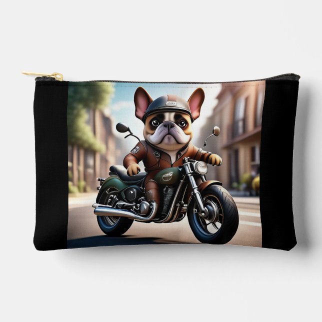 French Bulldog Motorcycle Father's Day Bulldog Accessory Pouch (Front)