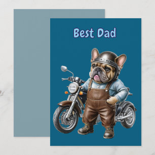 French Bulldog Motorcycle French Bulldog Holiday Card